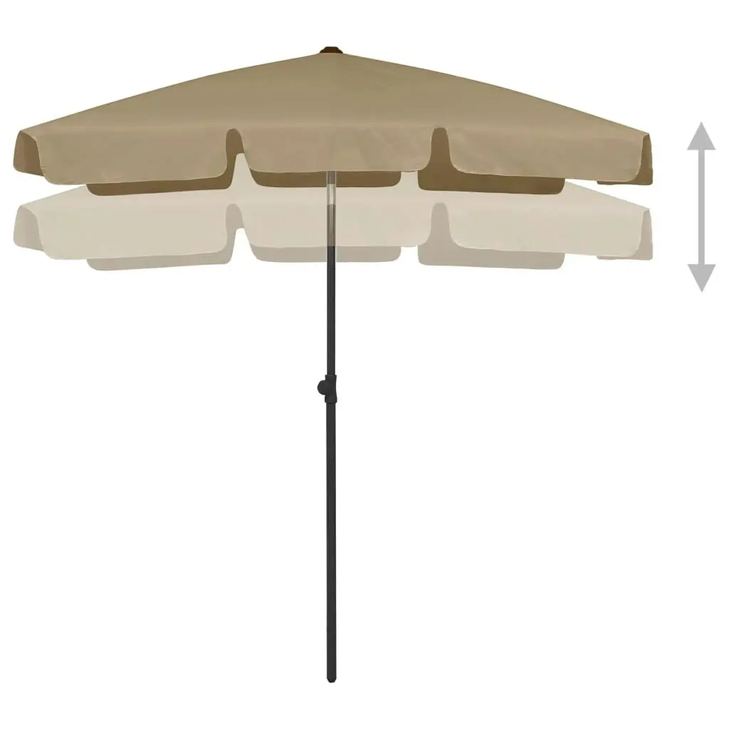 Beach Umbrella Taupe 180x120 cm 314722