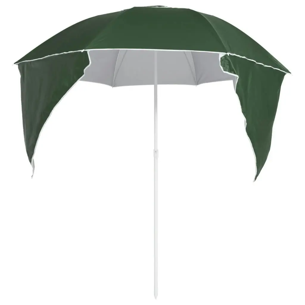 Beach Umbrella with Side Walls Green 215 cm 318838