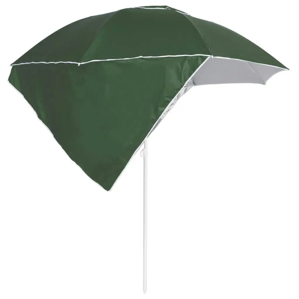 Beach Umbrella with Side Walls Green 215 cm 318838