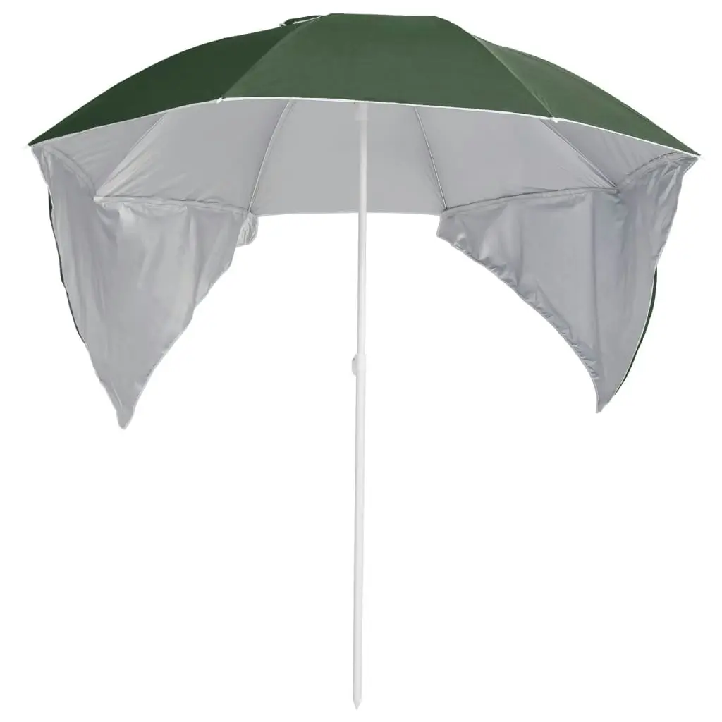 Beach Umbrella with Side Walls Green 215 cm 318838