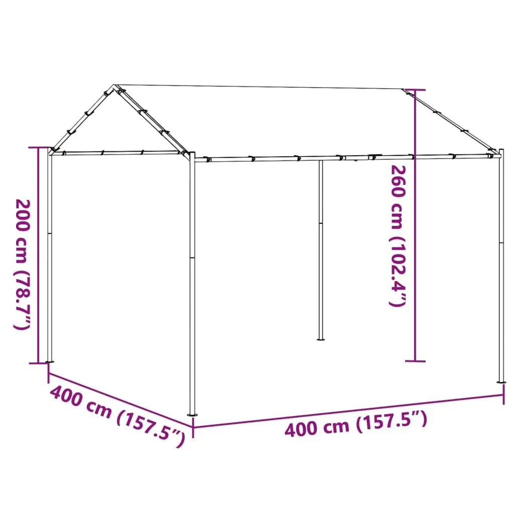 Canopy Tent Beige 4x4 m Steel  and Fabric 362454