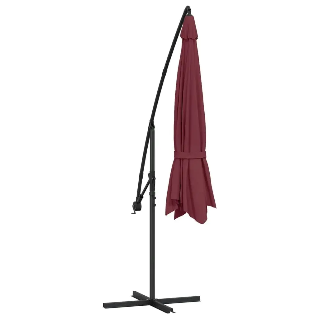 Cantilever Umbrella with Aluminium Pole 350 cm Bordeaux Red 44507