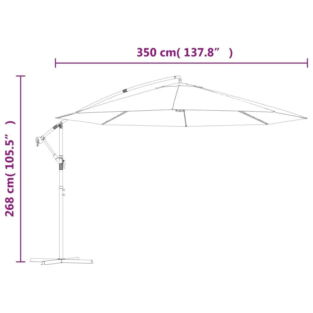 Cantilever Umbrella with Aluminium Pole 350 cm Bordeaux Red 44507