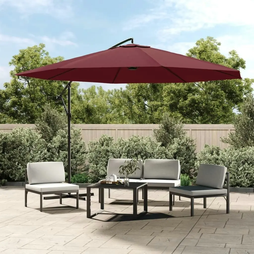 Cantilever Umbrella with Aluminium Pole 350 cm Bordeaux Red 44507