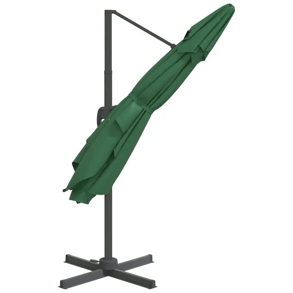 Cantilever Umbrella with Aluminium Pole Green 400x300 cm 319914