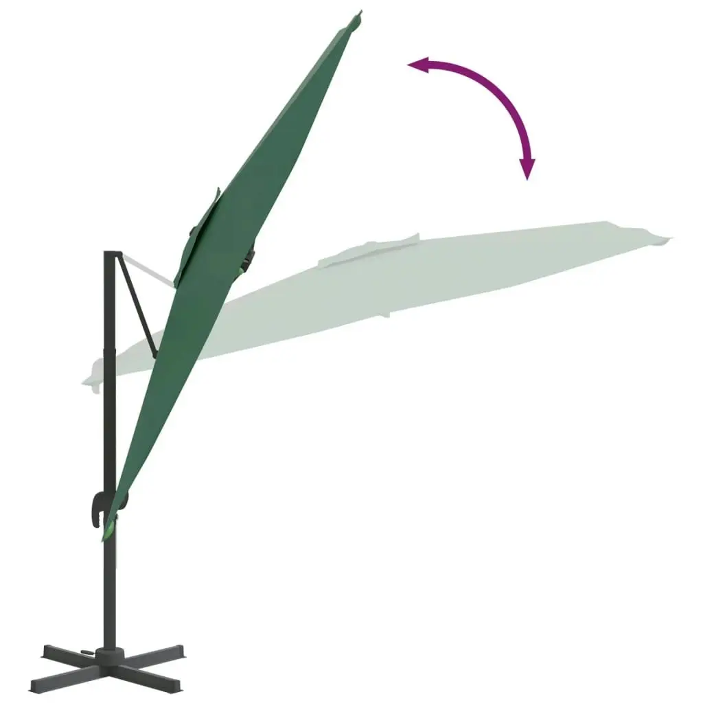 Cantilever Umbrella with Aluminium Pole Green 400x300 cm 319914