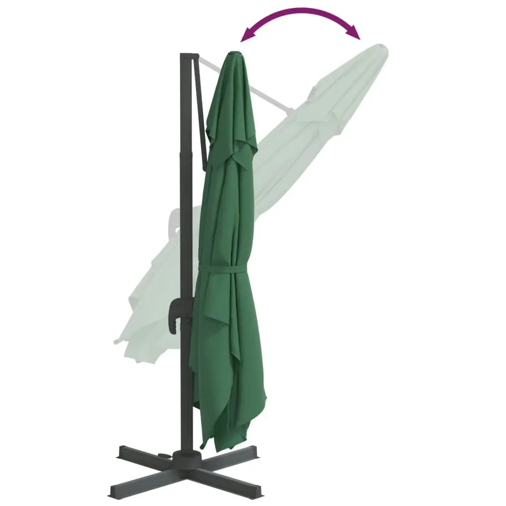 Cantilever Umbrella with Aluminium Pole Green 400x300 cm 319914