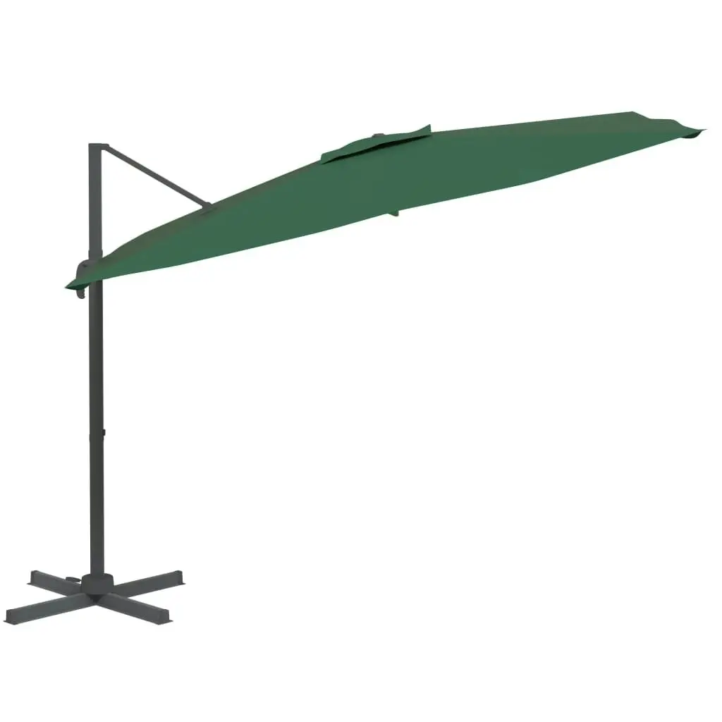 Cantilever Umbrella with Aluminium Pole Green 400x300 cm 319914