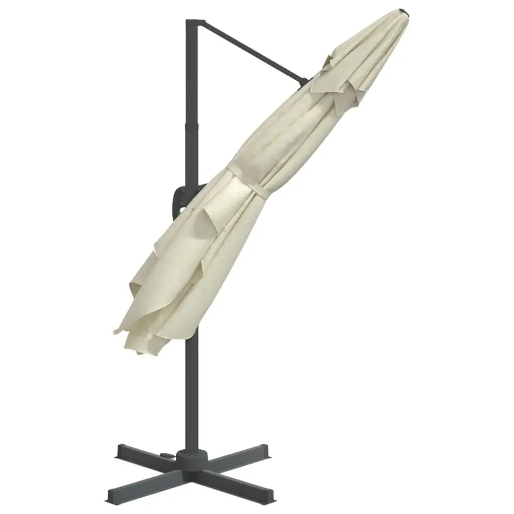 Cantilever Umbrella with Aluminium Pole Sand White 300x300 cm 319911