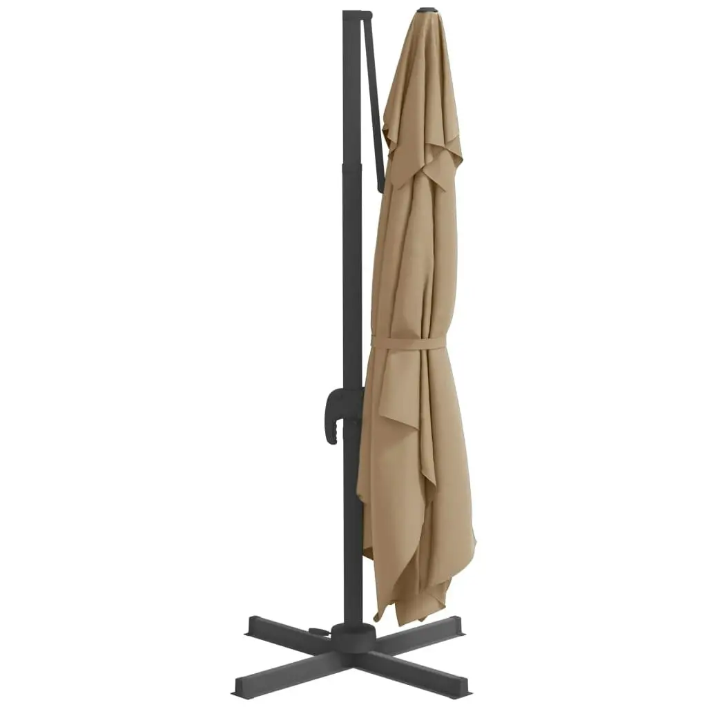 Cantilever Umbrella with Aluminium Pole Taupe 400x300 cm 319918