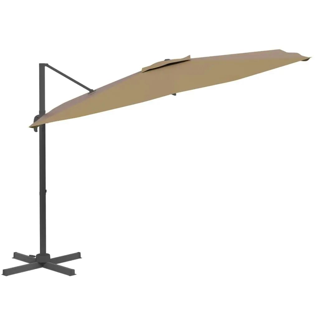 Cantilever Umbrella with Aluminium Pole Taupe 400x300 cm 319918