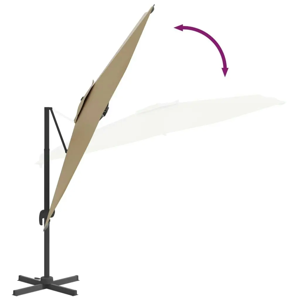 Cantilever Umbrella with Aluminium Pole Taupe 400x300 cm 319918