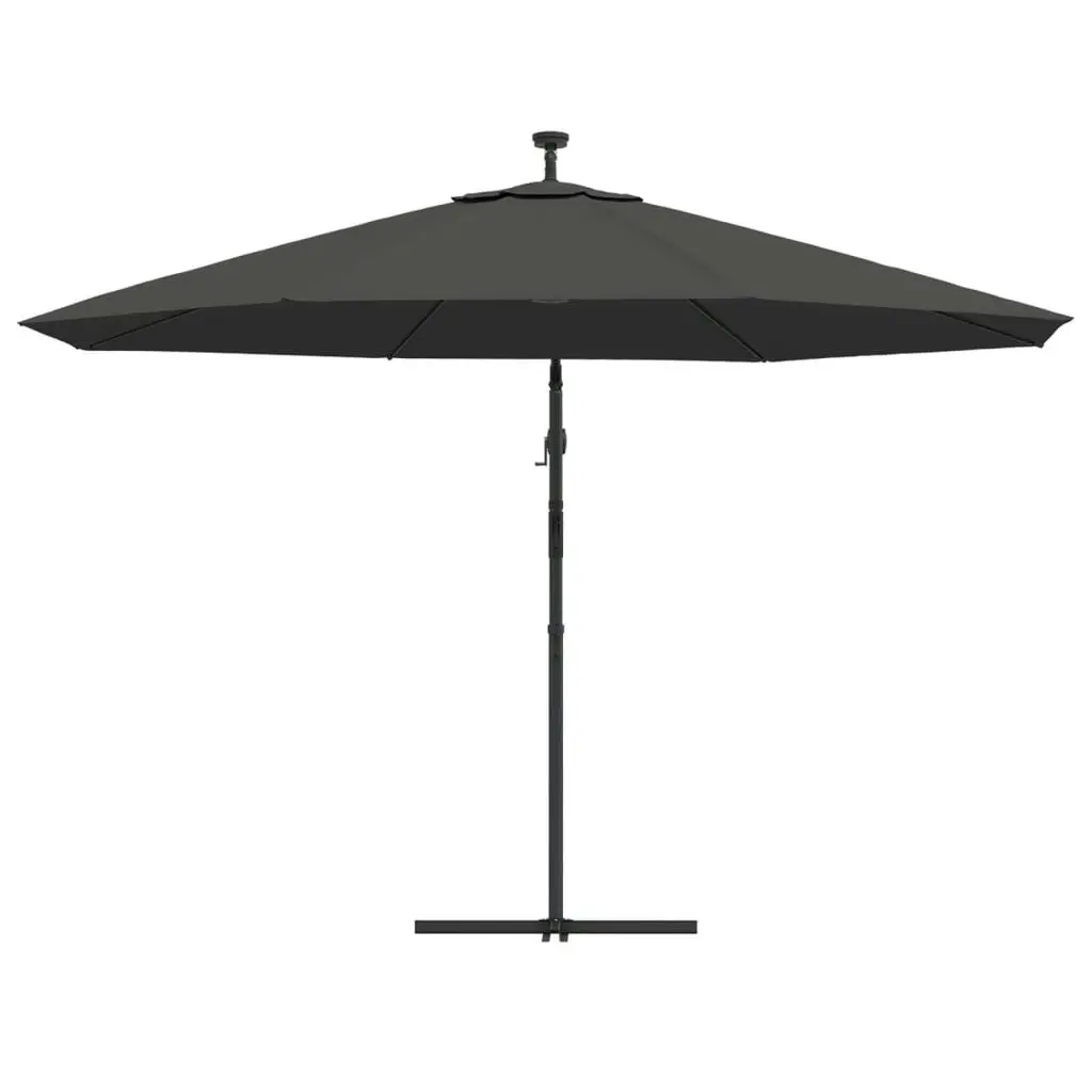 Cantilever Umbrella with LED Lights and Metal Pole 350 cm Anthracite 44525