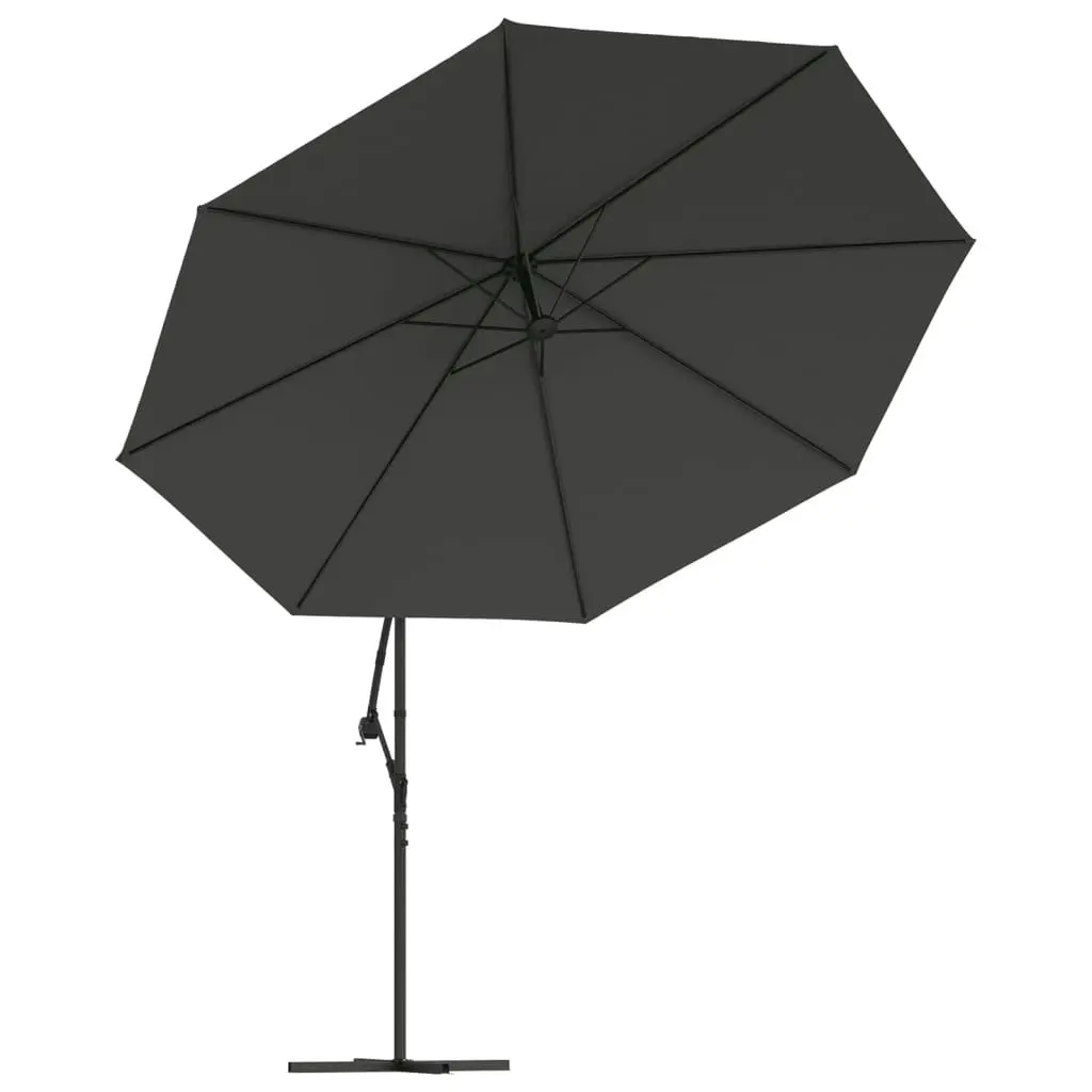 Cantilever Umbrella with LED Lights and Metal Pole 350 cm Anthracite 44525