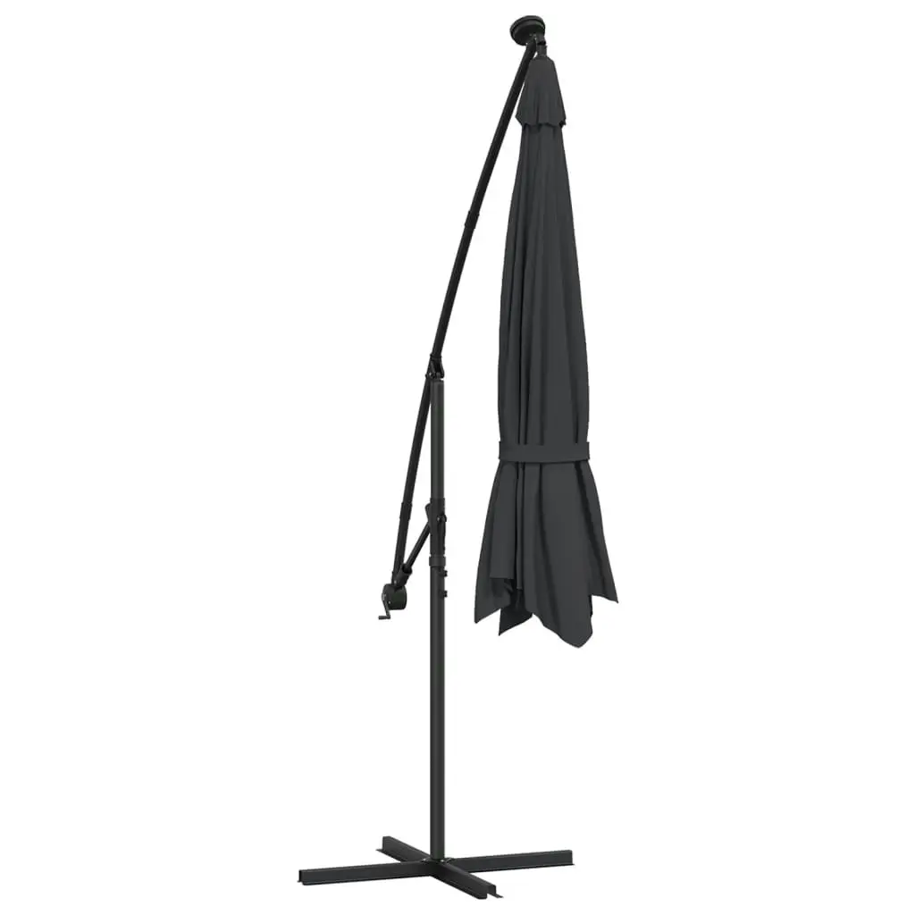 Cantilever Umbrella with LED Lights Black 350 cm 313784