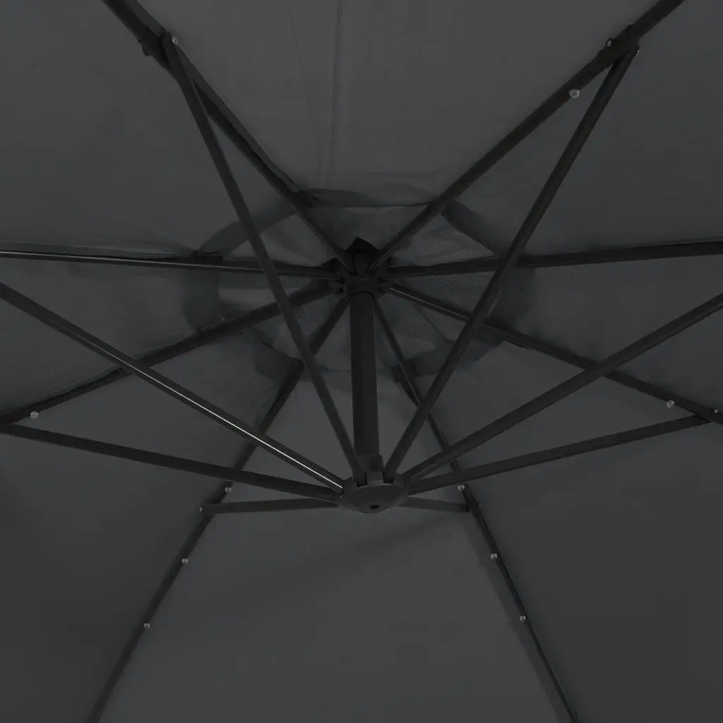 Cantilever Umbrella with LED Lights Black 350 cm 313784