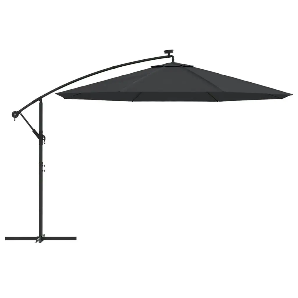 Cantilever Umbrella with LED Lights Black 350 cm 313784