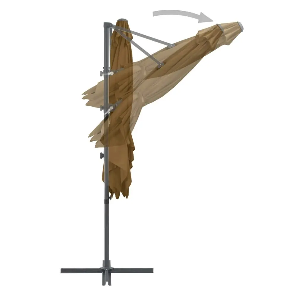 Cantilever Umbrella with Steel Pole Taupe 250x250 cm 44627