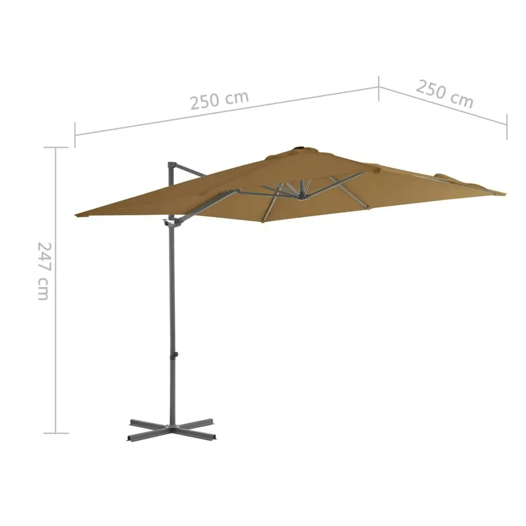 Cantilever Umbrella with Steel Pole Taupe 250x250 cm 44627