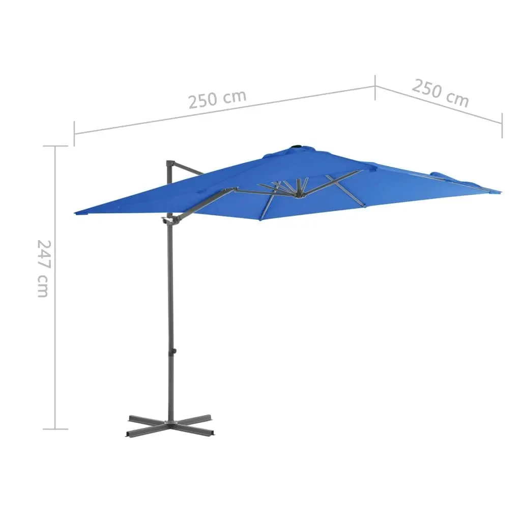 Cantilever Umbrella with Steel Pole Azure Blue 250x250 cm 46991