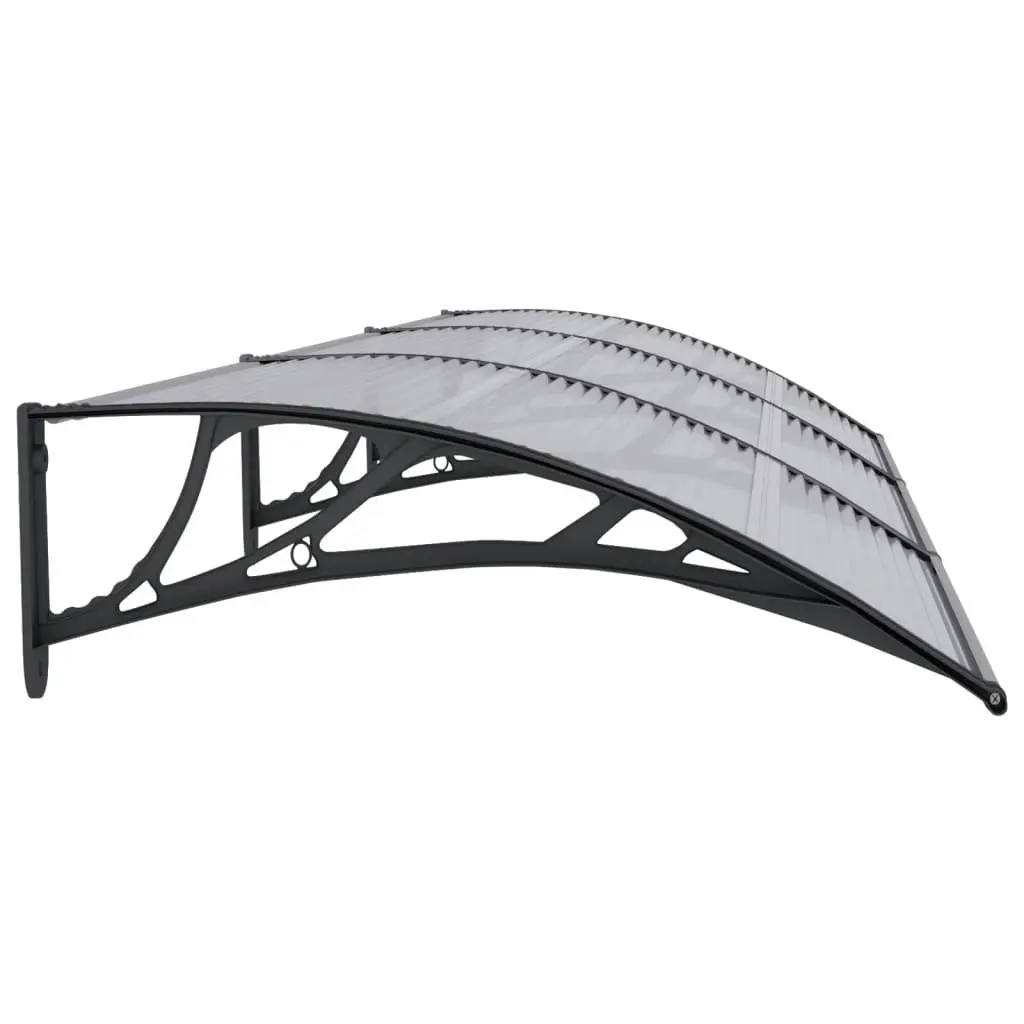 Door Canopy Black and Transparent 300x80 cm Polycarbonate 153578