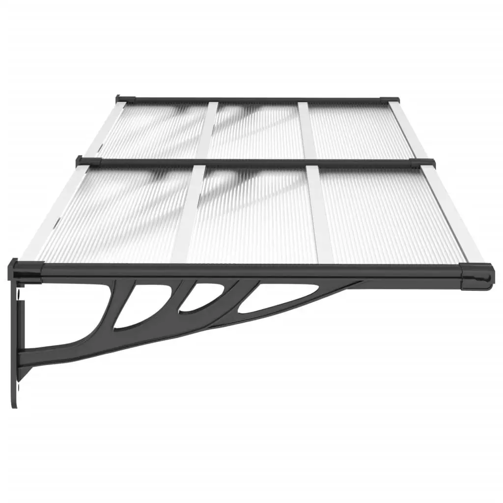 Door Canopy Black and Transparent 199x90 cm Polycarbonate 153685