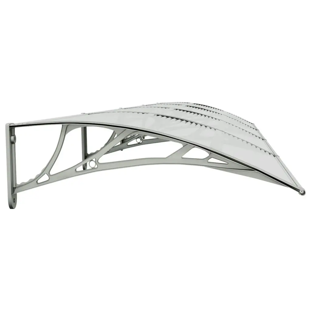 Door Canopy Grey and Transparent 400x80 cm Polycarbonate 153598