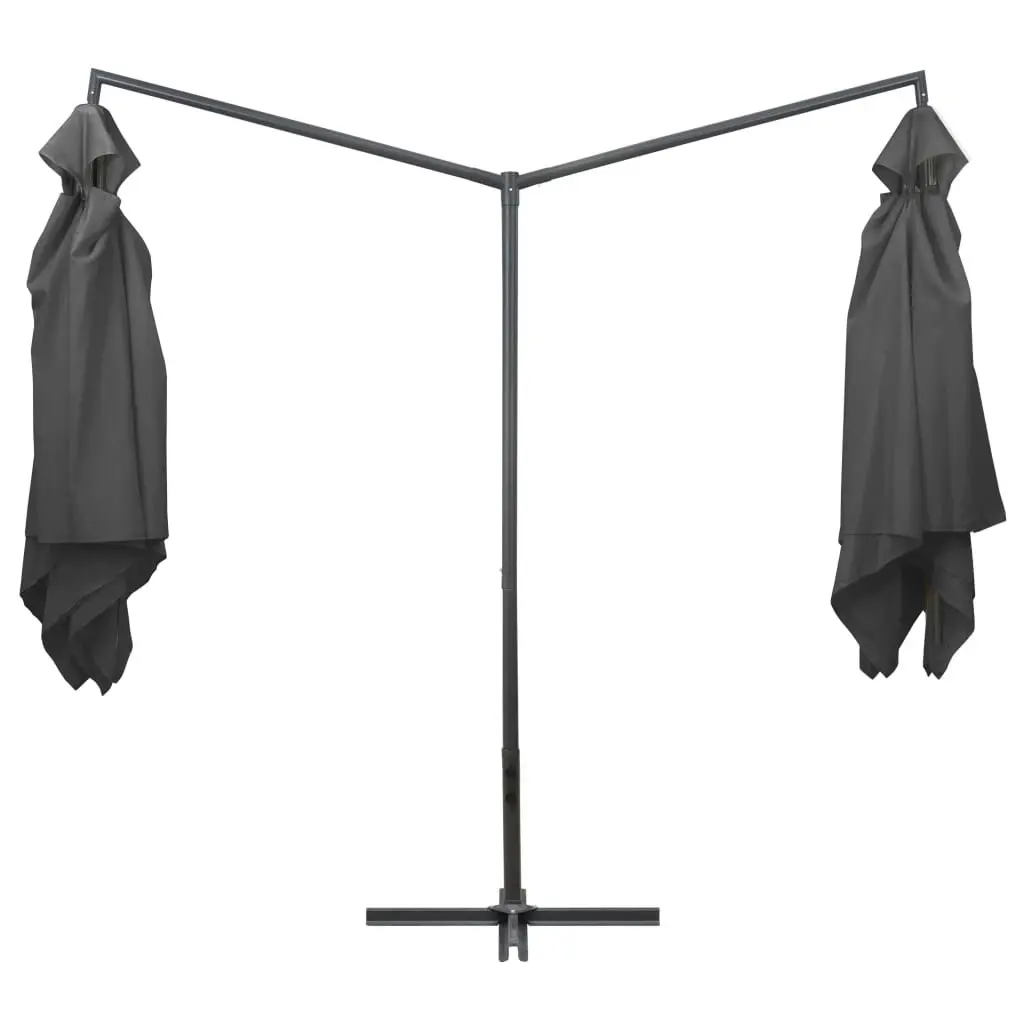 Double Parasol with Steel Pole 250x250 cm Anthracite 47322