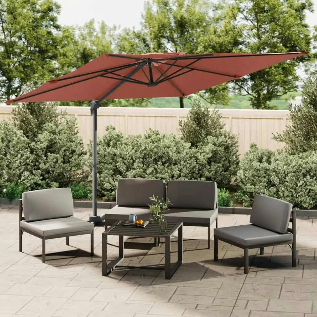 Double Top Cantilever Umbrella Terracotta 400x300 cm 319958