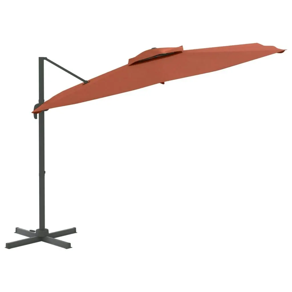 Double Top Cantilever Umbrella Terracotta 400x300 cm 319958