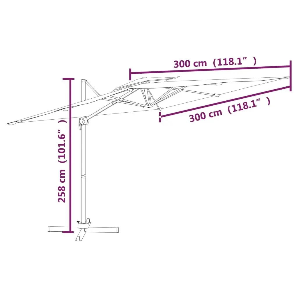 Double Top Cantilever Umbrella Sand White 300x300 cm 319943