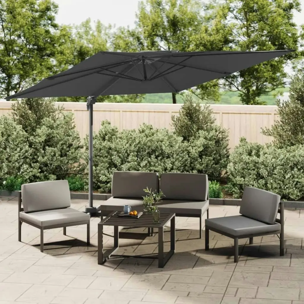 Double Top Cantilever Umbrella Anthracite 400x300 cm 319948