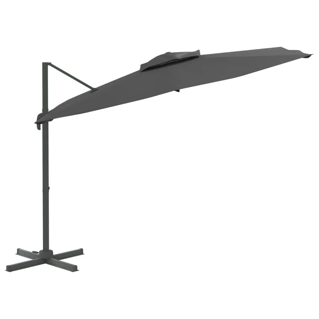 Double Top Cantilever Umbrella Anthracite 400x300 cm 319948