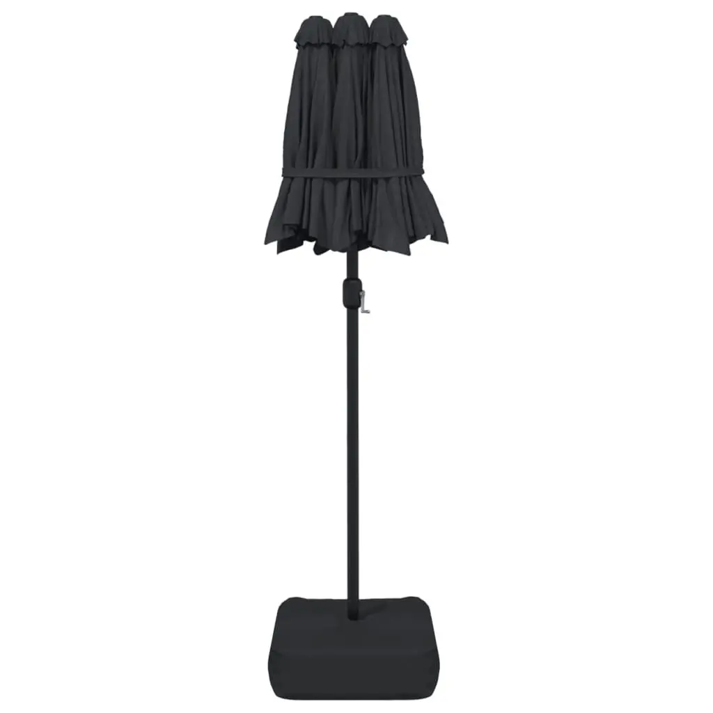 Double-Head Parasol Black 316x240 cm 362967