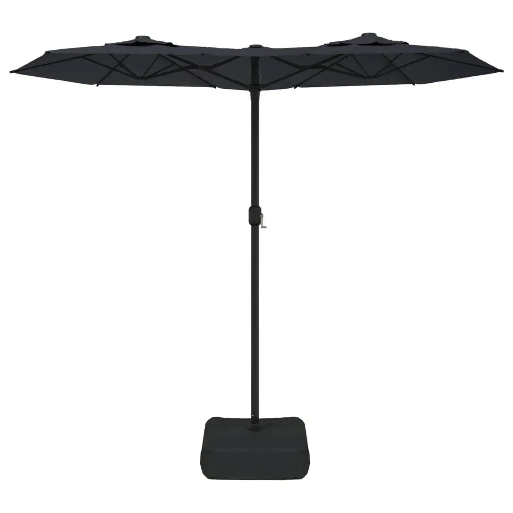 Double-Head Parasol Black 316x240 cm 362967