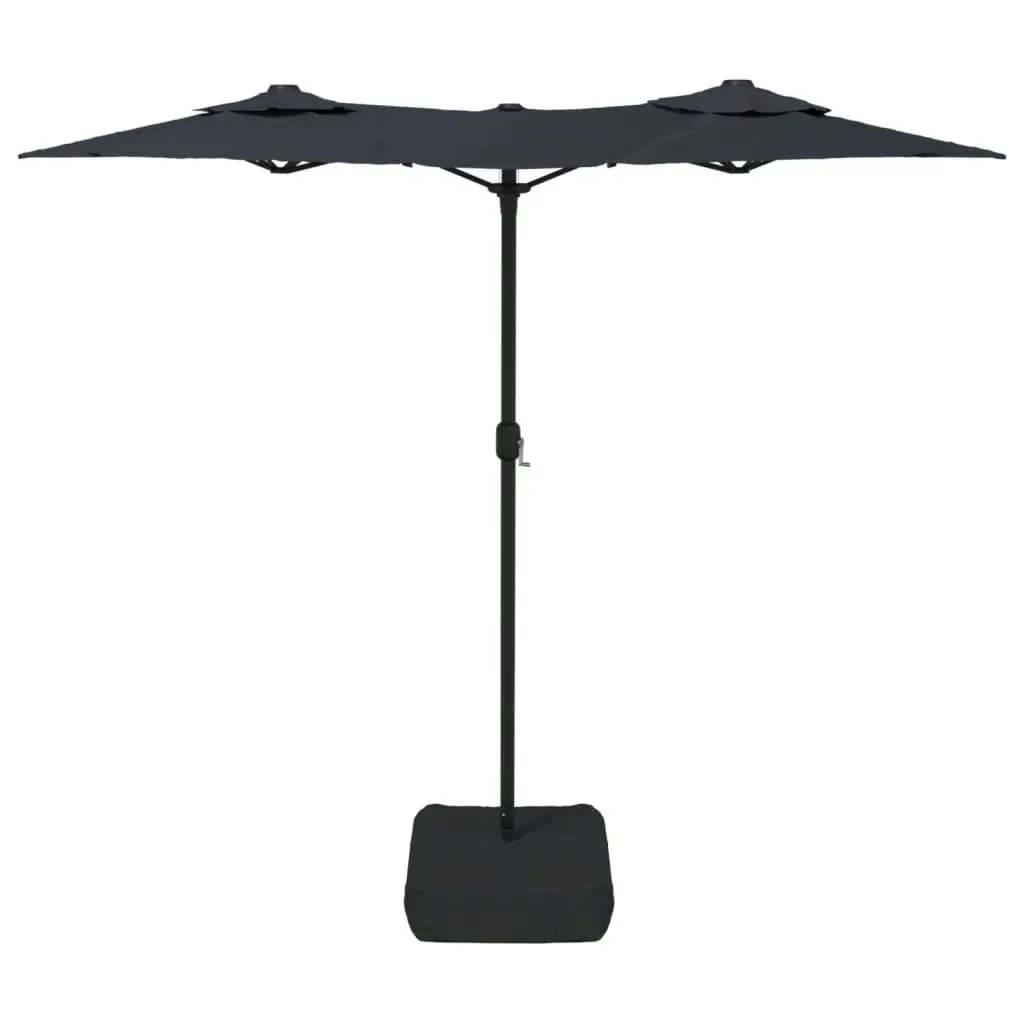 Double-Head Parasol Black 316x240 cm 362967