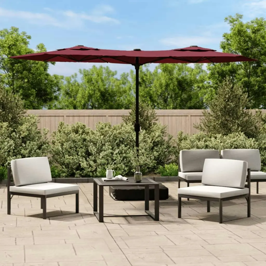 Double-Head Parasol Bordeaux Red 316x240 cm 362965