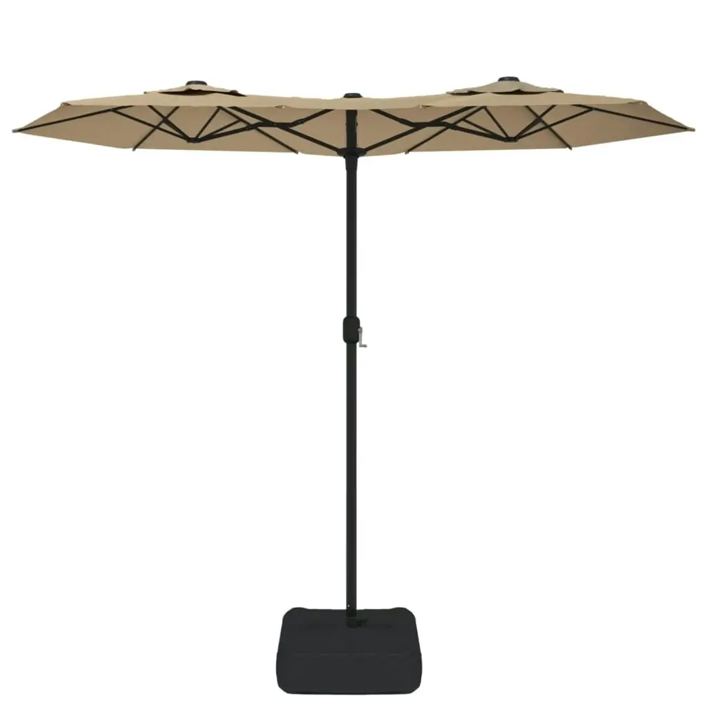 Double-Head Parasol Taupe 316x240 cm 362964