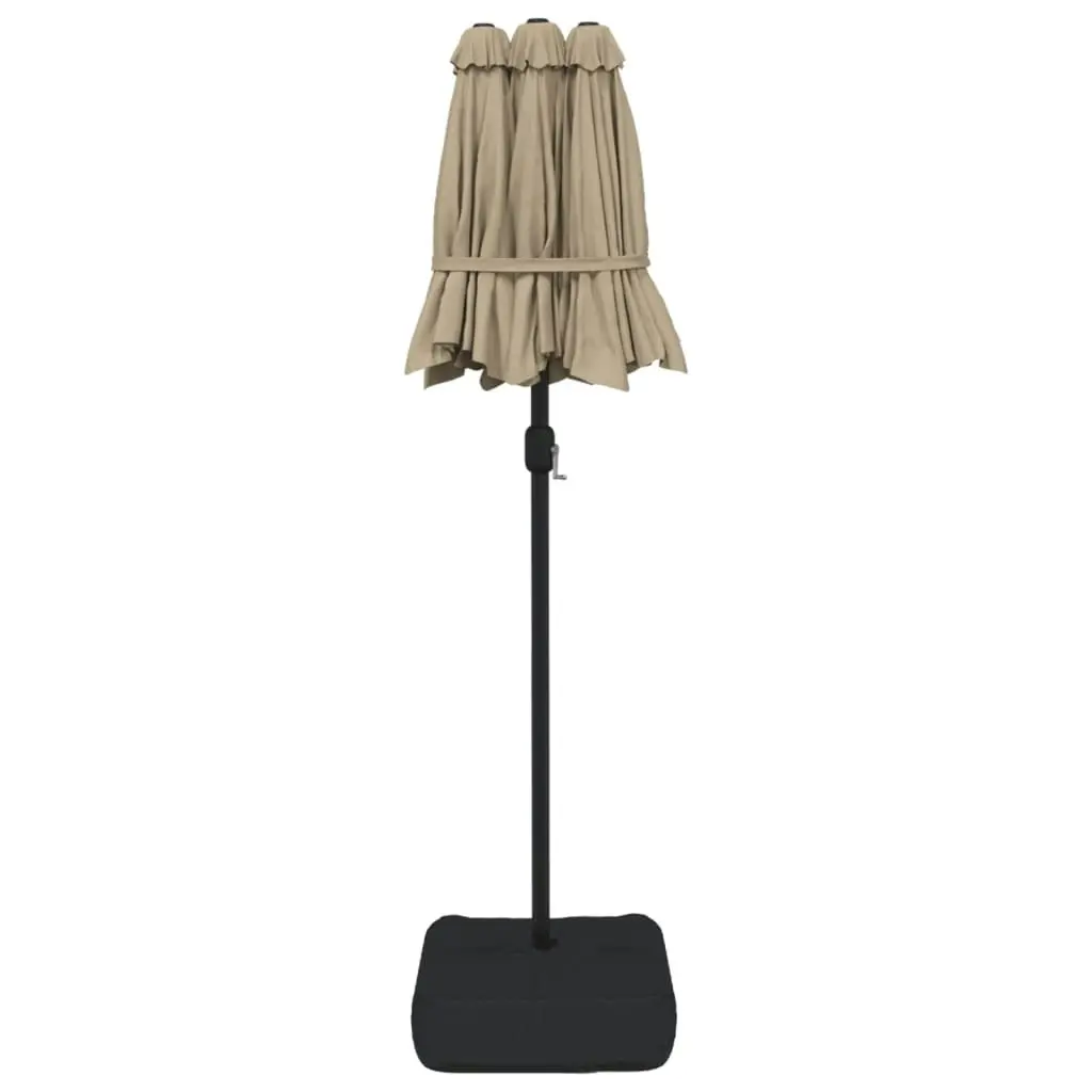 Double-Head Parasol Taupe 316x240 cm 362964