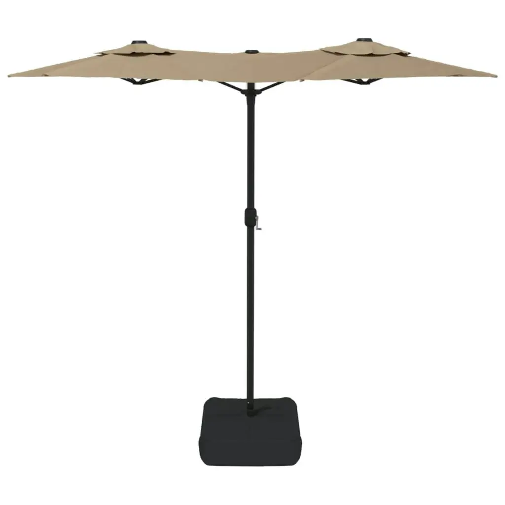 Double-Head Parasol Taupe 316x240 cm 362964