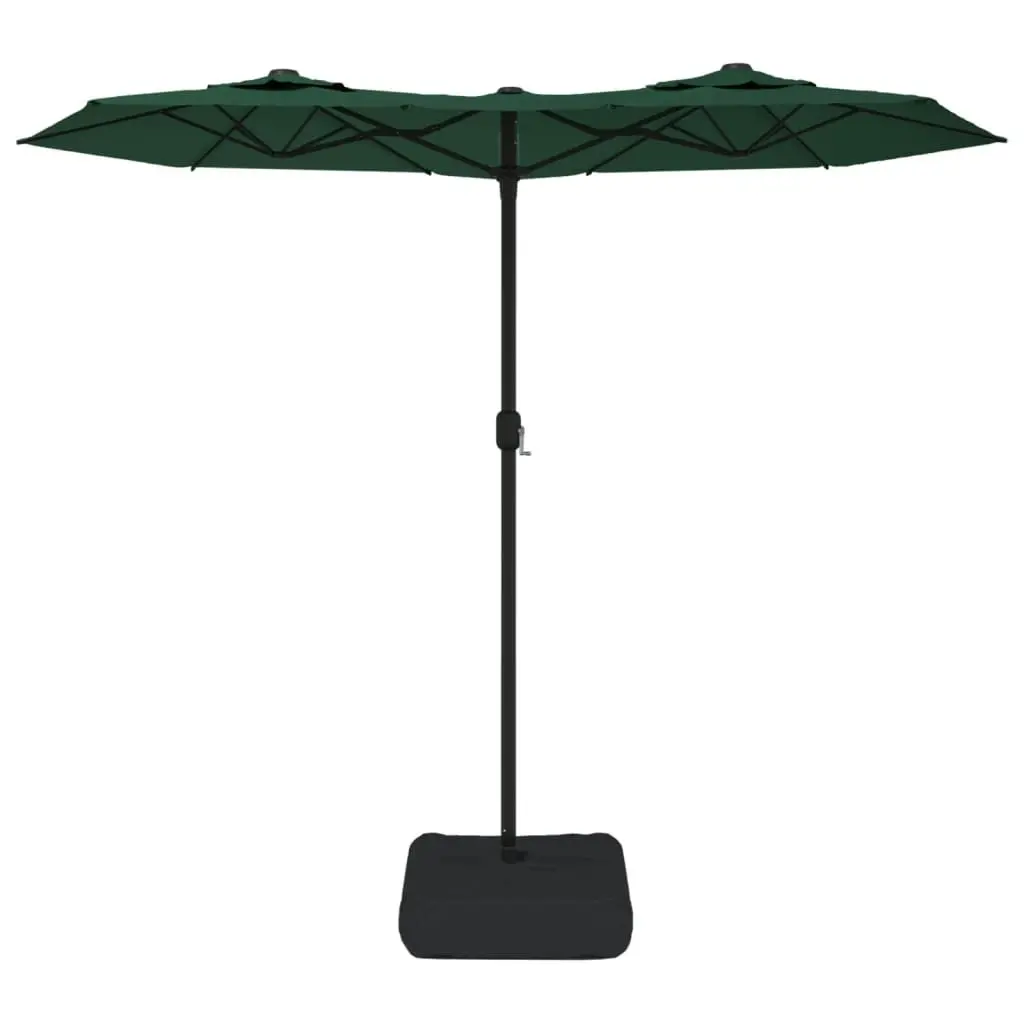 Double-Head Parasol with LEDs Green 316x240 cm 362970