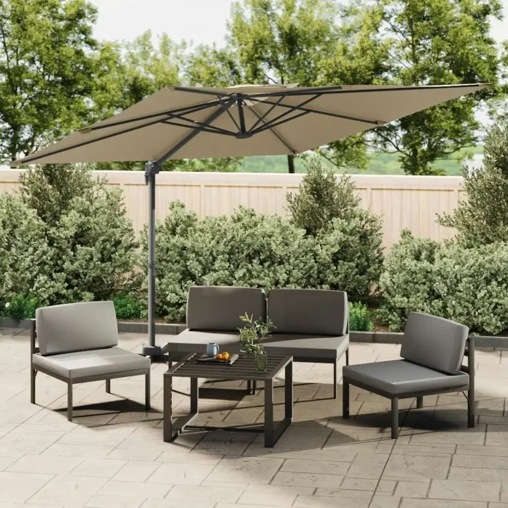 Double Top Cantilever Umbrella Taupe 400x300 cm 319950