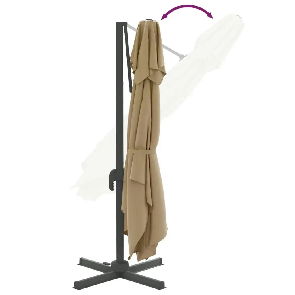 Double Top Cantilever Umbrella Taupe 400x300 cm 319950