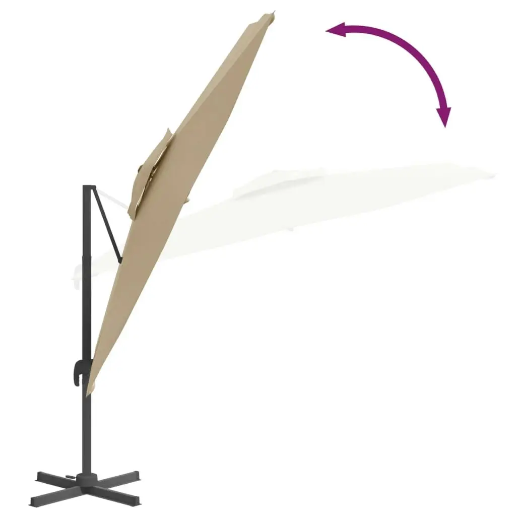 Double Top Cantilever Umbrella Taupe 400x300 cm 319950