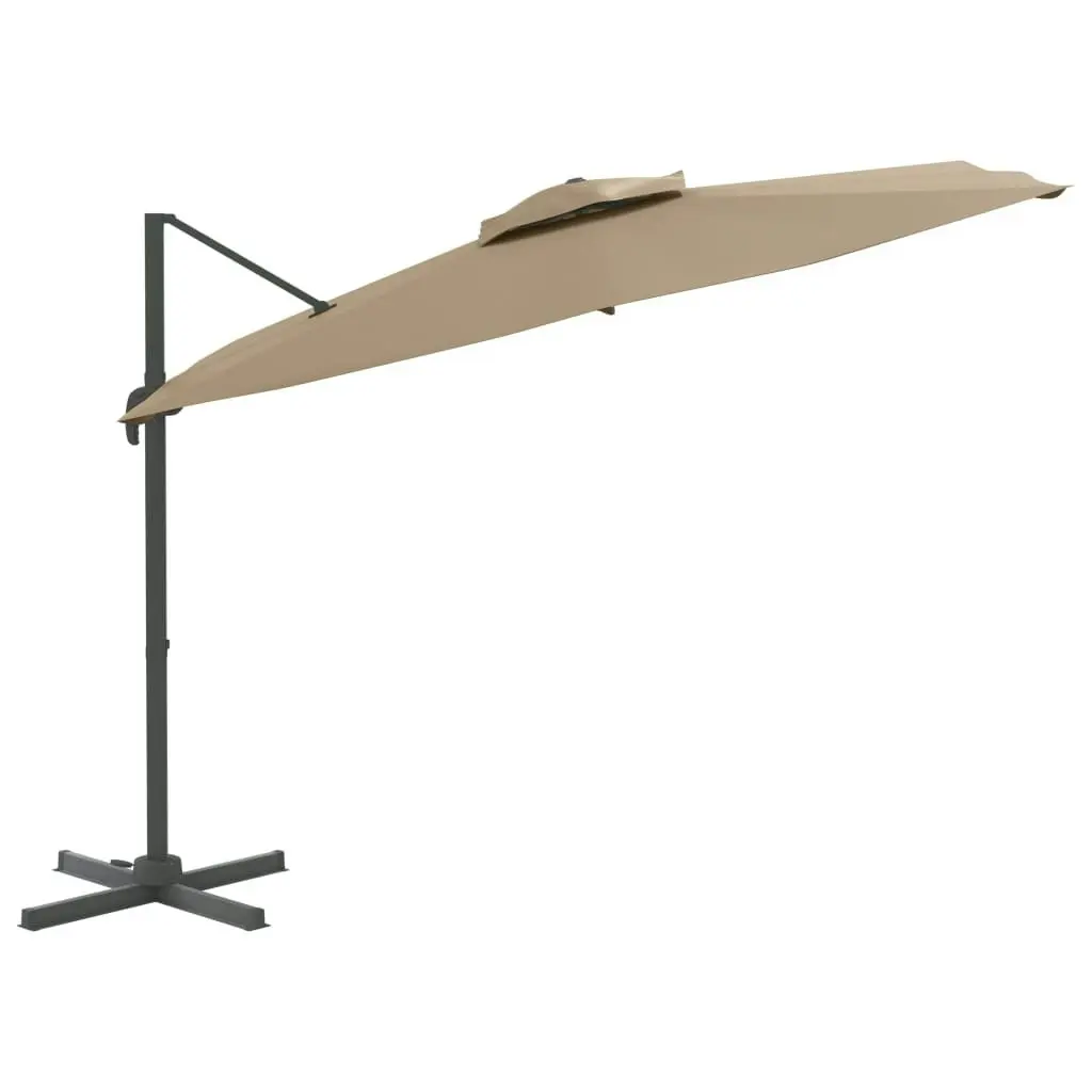 Double Top Cantilever Umbrella Taupe 400x300 cm 319950