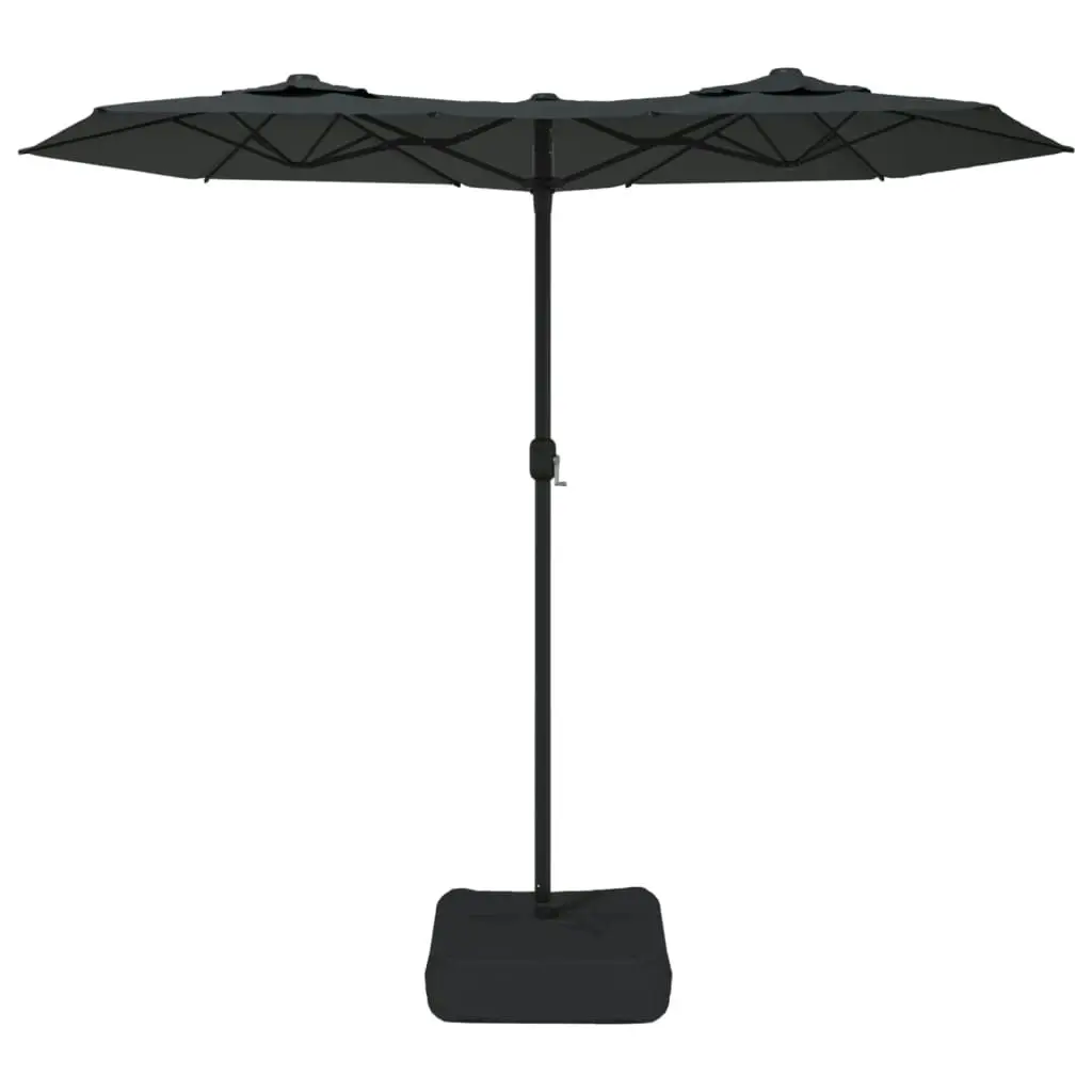 Double-Head Parasol with LEDs Anthracite 316x240 cm 362971