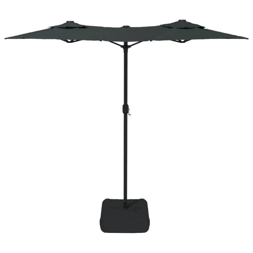 Double-Head Parasol with LEDs Anthracite 316x240 cm 362971