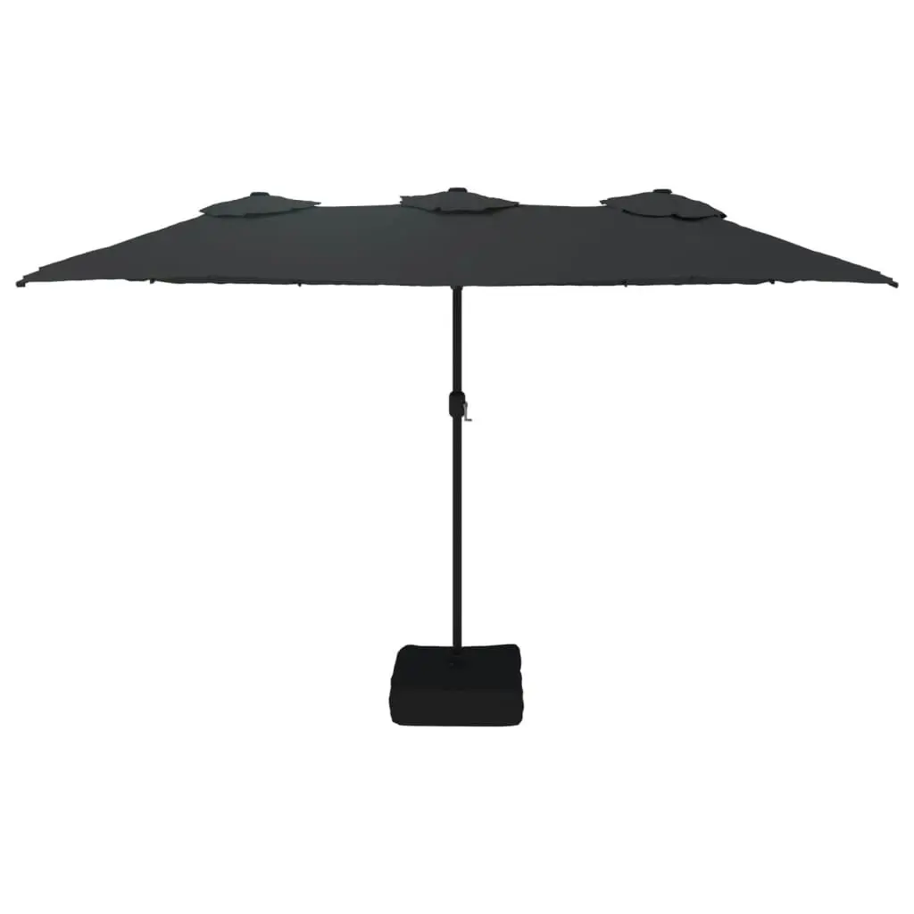 Double-Head Parasol Black 449x245 cm 362951