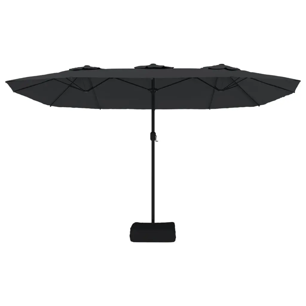 Double-Head Parasol Black 449x245 cm 362951