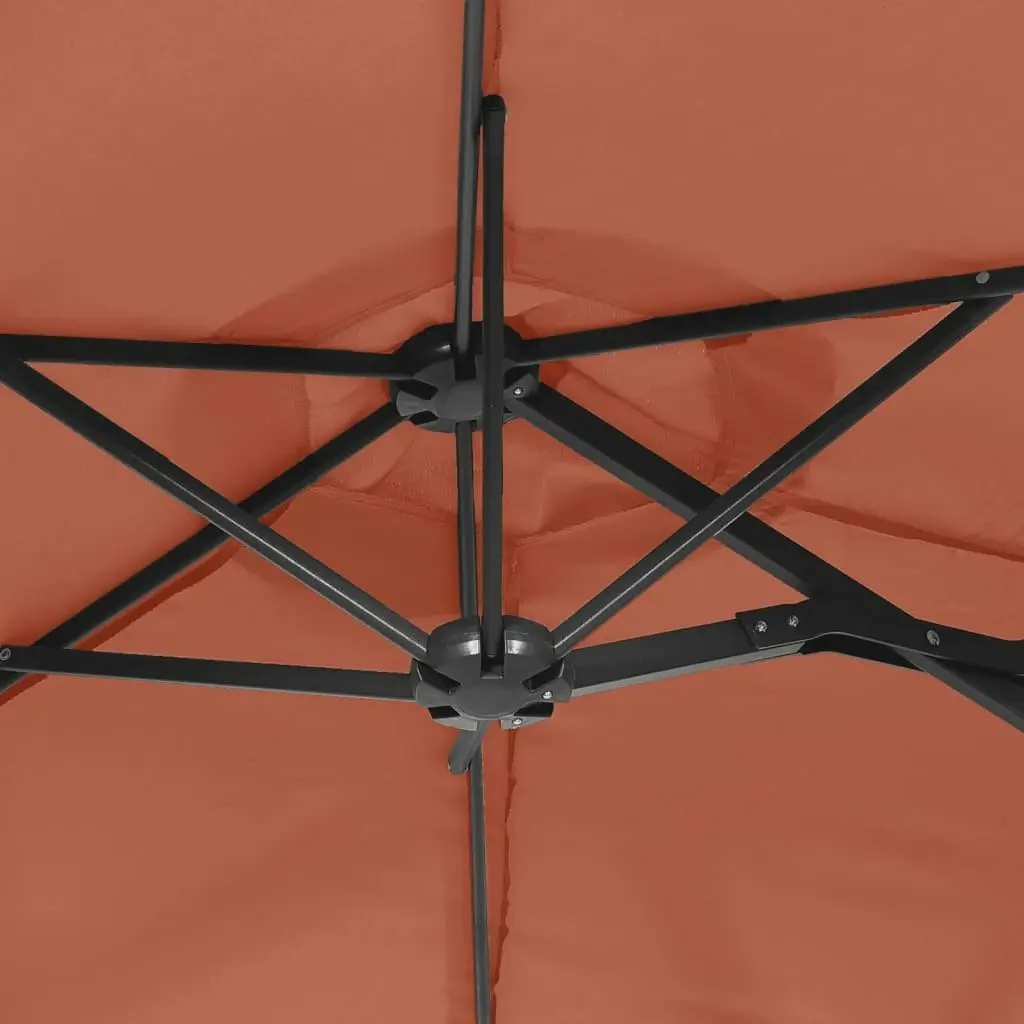 Double-Head Parasol Terracotta 316x240 cm 362966